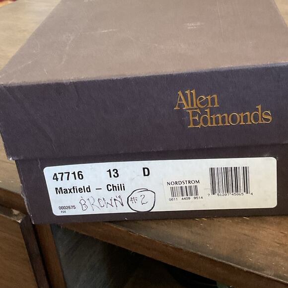 Men's 13D ALLEN EDMONDS Maxfield Dark Chili Leather Tassel Loafers With Box EUC - Picture 11 of 11